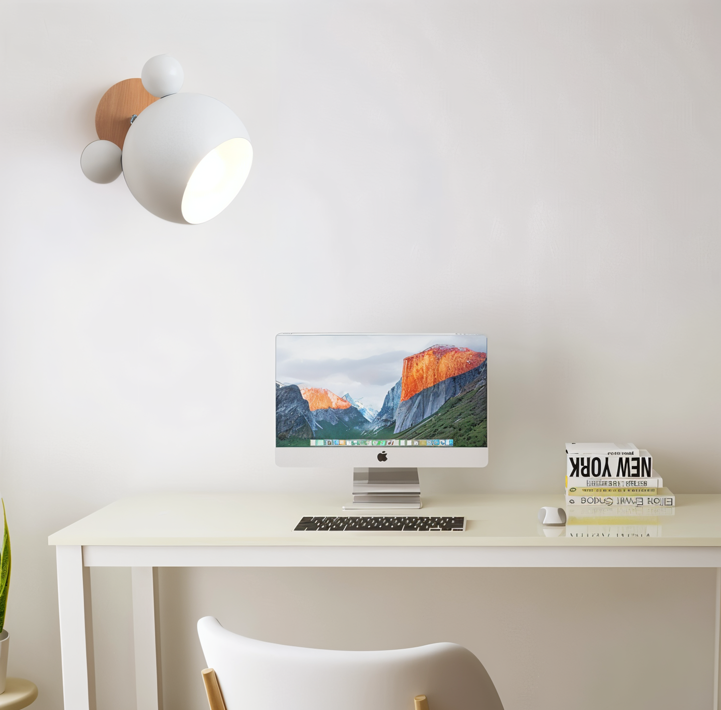 Pipkin Wall Lamp | Playful Modern Aluminium and Wood Sconce With A Pivoting LED Light Head