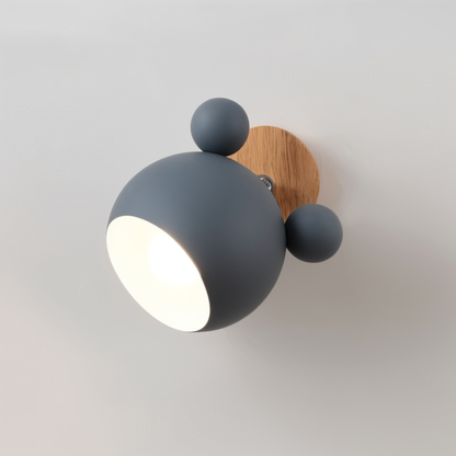 Pipkin Wall Lamp | Playful Modern Aluminium and Wood Sconce With A Pivoting LED Light Head