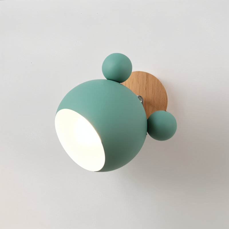 Pipkin Wall Lamp | Playful Modern Aluminium and Wood Sconce With A Pivoting LED Light Head
