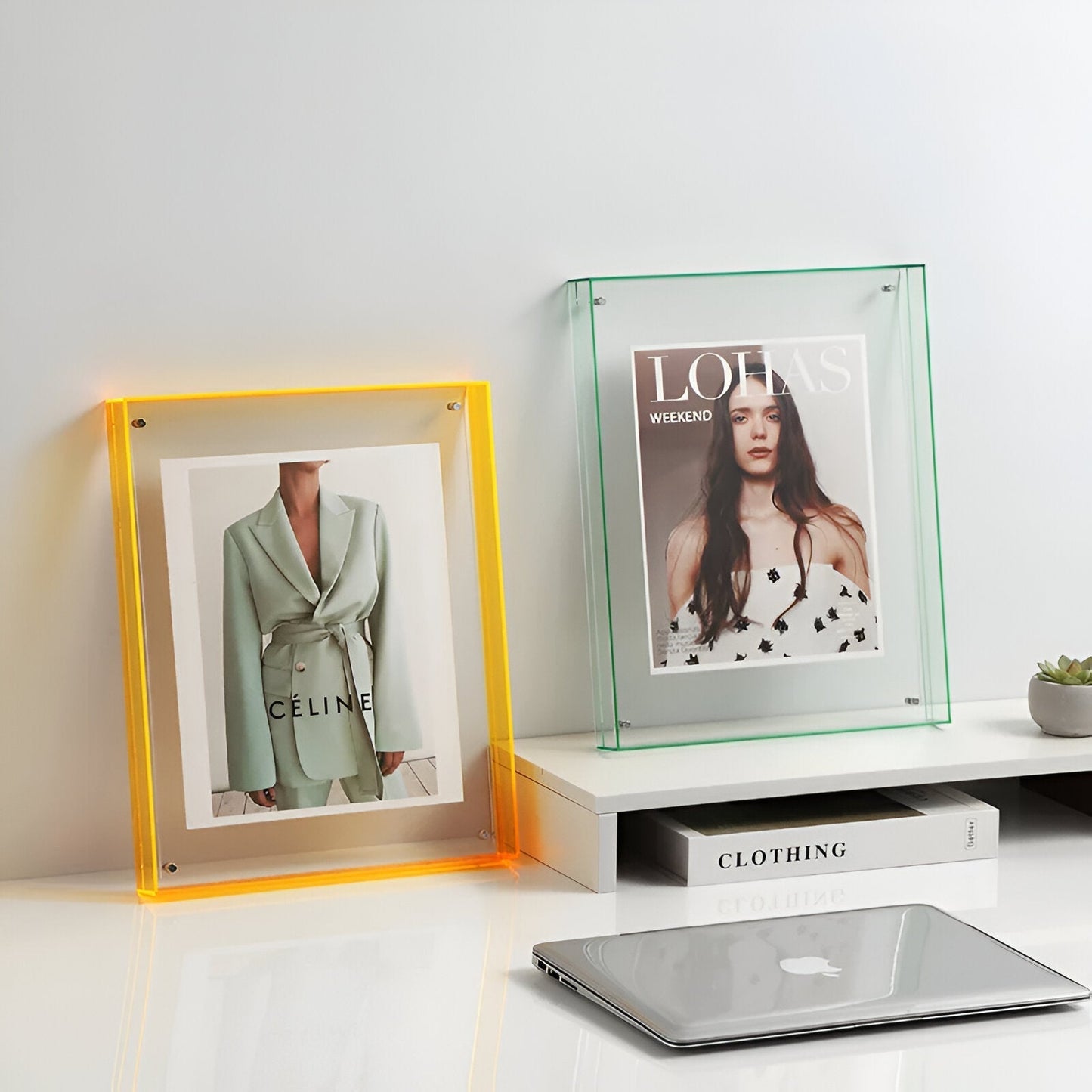 Acrylic Photo Frame | Modern Minimalist Colour Block Picture Display For Desks and Shelves