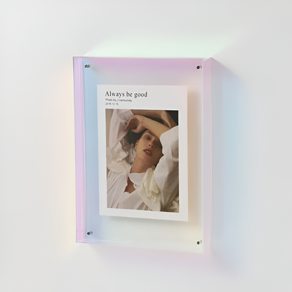 Acrylic Photo Frame | Modern Minimalist Colour Block Picture Display For Desks and Shelves