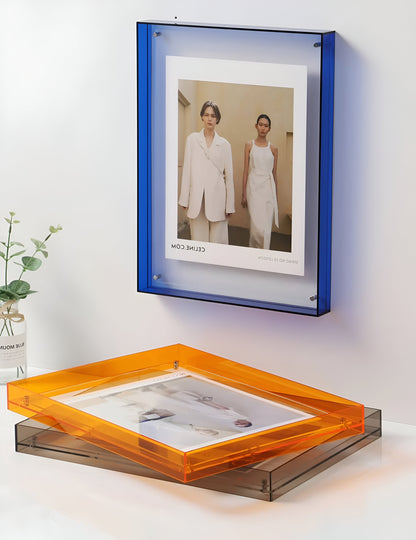 Acrylic Photo Frame | Modern Minimalist Colour Block Picture Display For Desks and Shelves