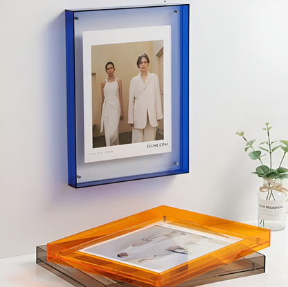 Acrylic Photo Frame | Modern Minimalist Colour Block Picture Display For Desks and Shelves