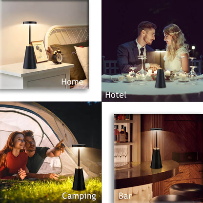 Slendra Lamp | Wireless Rechargeable Touch Table Lamp In A Matte Black or White Metal Finish