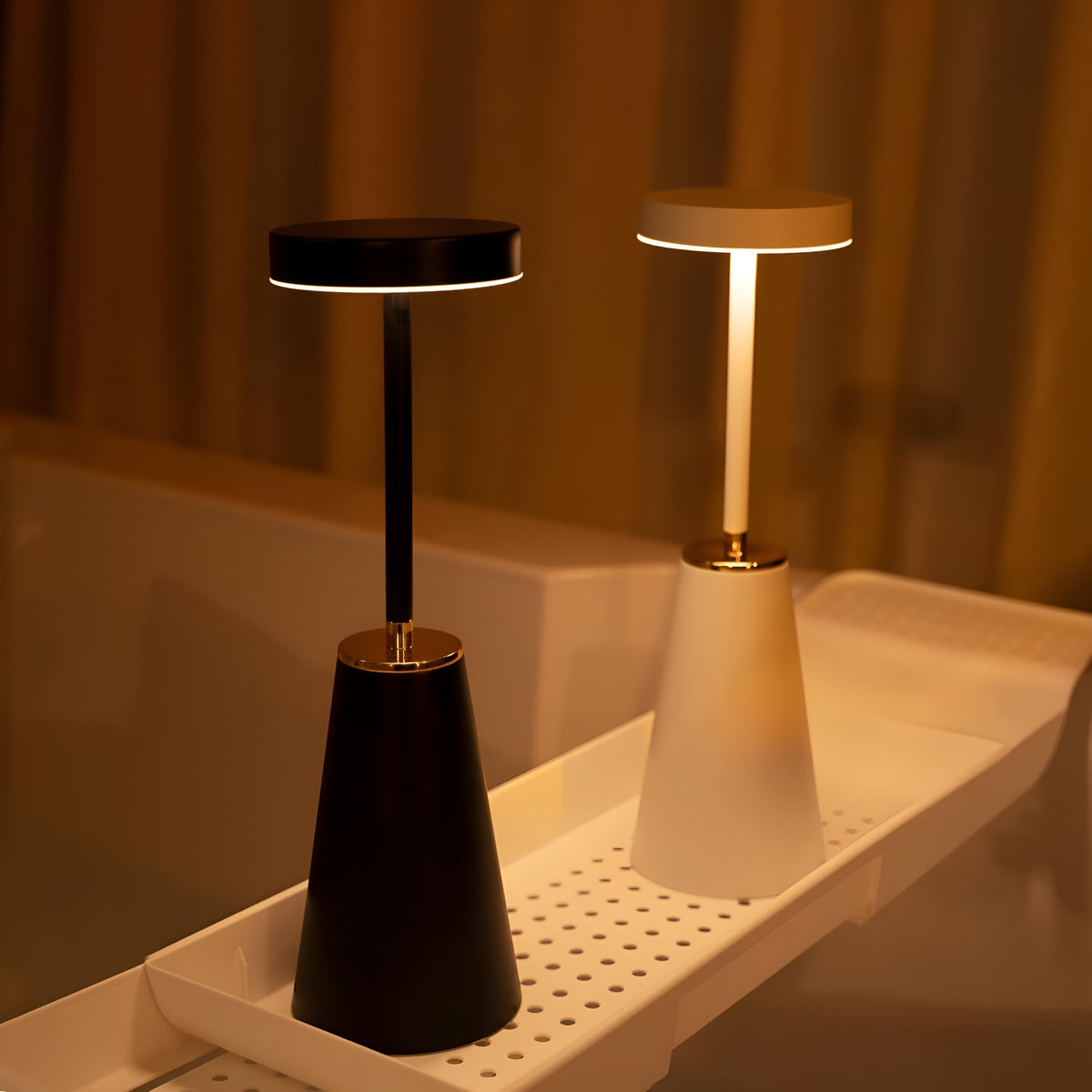 Slendra Lamp | Wireless Rechargeable Touch Table Lamp In A Matte Black or White Metal Finish