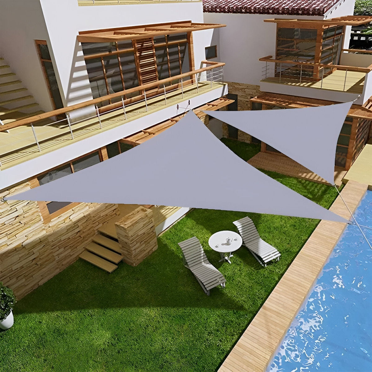 Shadewing Triangle Shade Sail | Waterproof UV Protection Canopy For Gardens, Decks and Patios