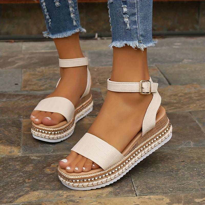 Summer Platform Sandals with Ankle Strap