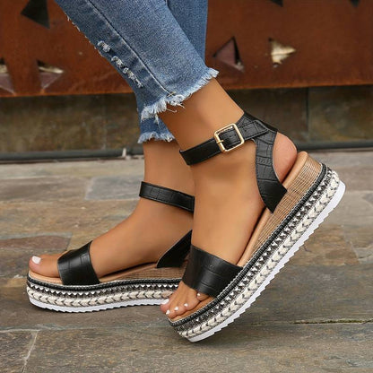 Summer Platform Sandals with Ankle Strap