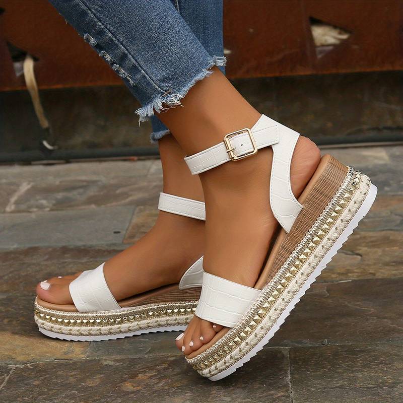 Summer Platform Sandals with Ankle Strap