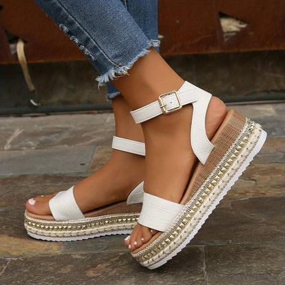 Summer Platform Sandals with Ankle Strap