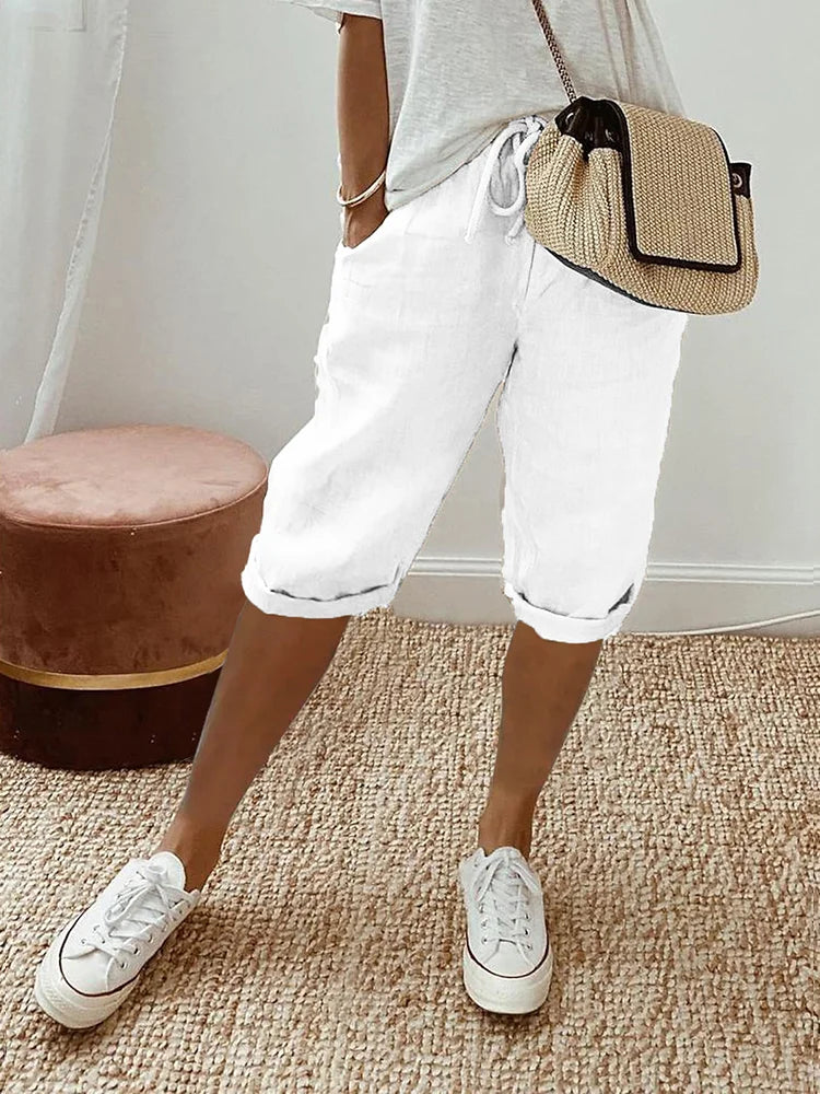 Emma Wide-Leg Cotton Shorts