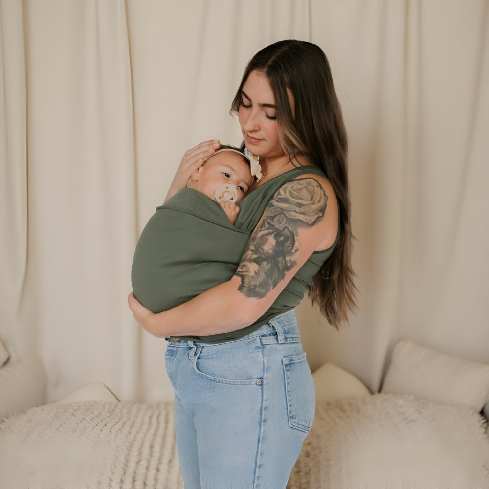 Hands Free Baby Carrier Tee | Shirt Style Wrap Carrier For Newborn and Infant Babywearing Use
