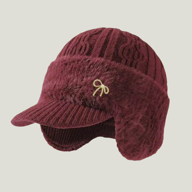 Winter Trapper Hat With Ear Flaps | Warm Knit Cap With Fleece Lining For Cold Weather Outdoors