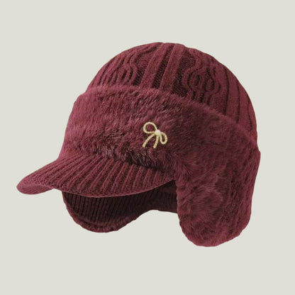 Winter Trapper Hat With Ear Flaps | Warm Knit Cap With Fleece Lining For Cold Weather Outdoors