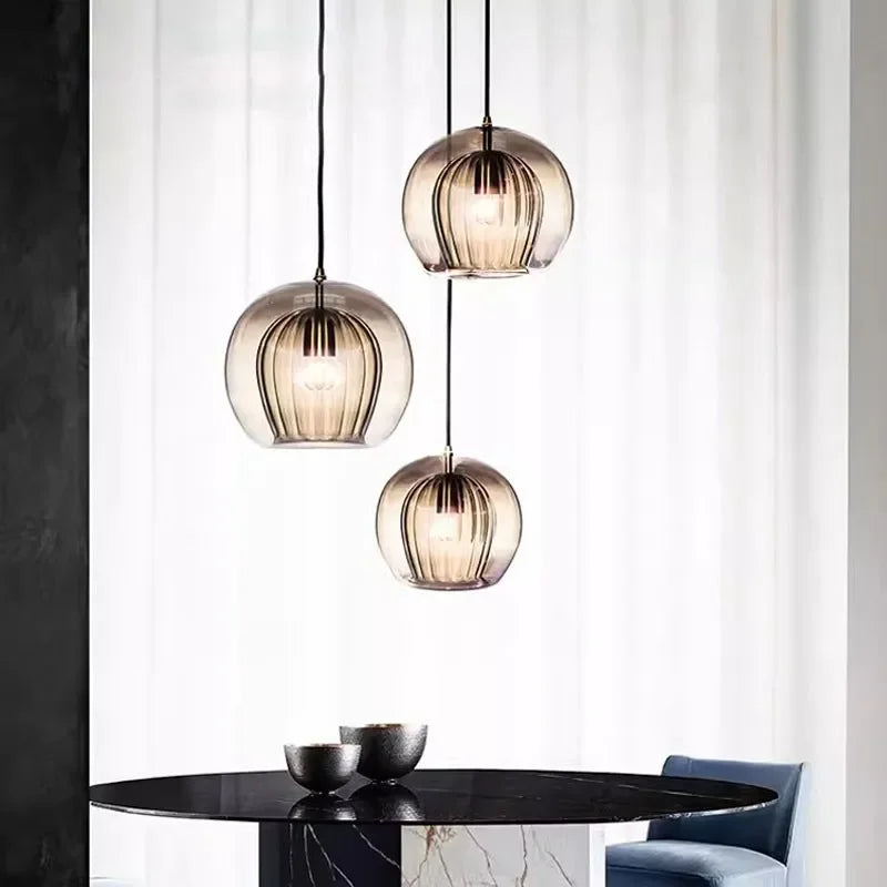 Modern Glass Pendant Light | Elegant Ambient Ceiling Lamp For Dining and Living Room Spaces
