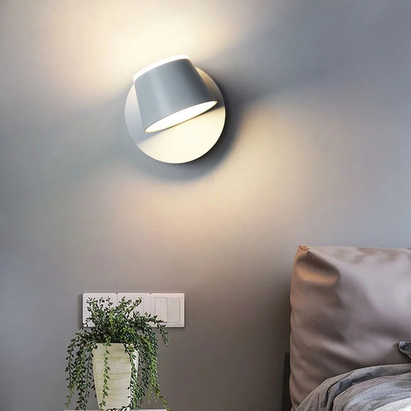 Rotatable LED Wall Lamp | Modern Adjustable Sconce In Black or White With Two Light Colours
