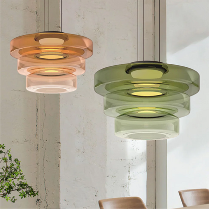 Glass Pendant Lamp | Bauhaus Style Hanging Light For Dining Rooms and Kitchen Island Counters