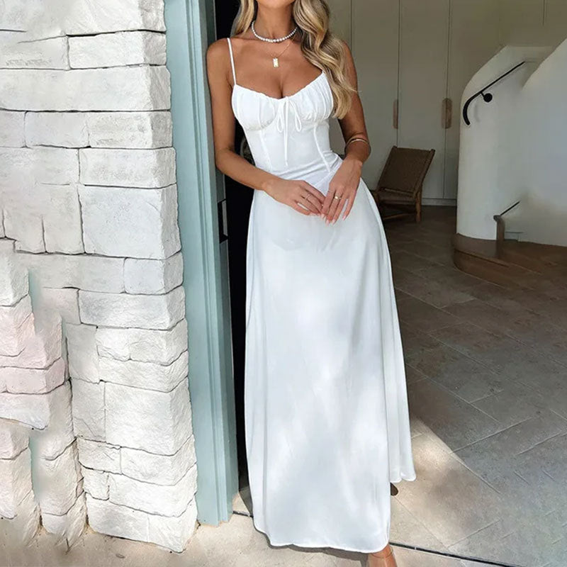 Sleeveless Maxi Dress with Ruched Bodice