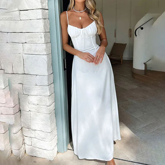 Sleeveless Maxi Dress with Ruched Bodice