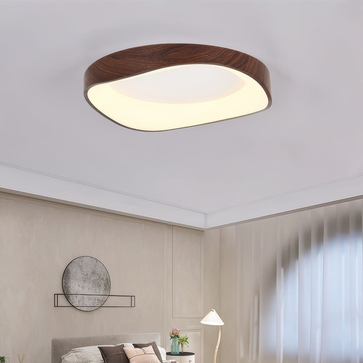 Nordic Artistic Wood Grain Ceiling Light | IP54 Rated LED In Four Finishes and Two Room Sizes