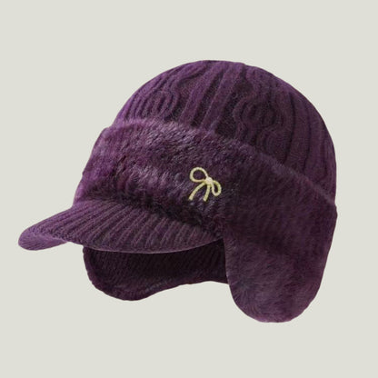 Winter Trapper Hat With Ear Flaps | Warm Knit Cap With Fleece Lining For Cold Weather Outdoors