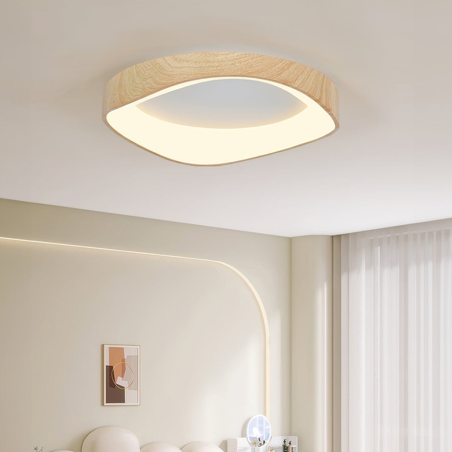 Nordic Artistic Wood Grain Ceiling Light | IP54 Rated LED In Four Finishes and Two Room Sizes