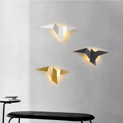 Origami Wall Lamp | Unique Modern Indoor LED Sconce In A Black, Gold or White Metal Finish