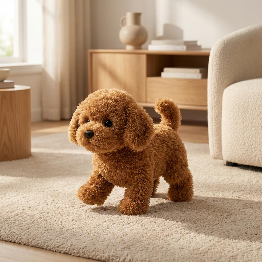 Interactive Walking Plush Puppy Toy | Barking Soft Robot Dog Toy For Children and Cuddly Play