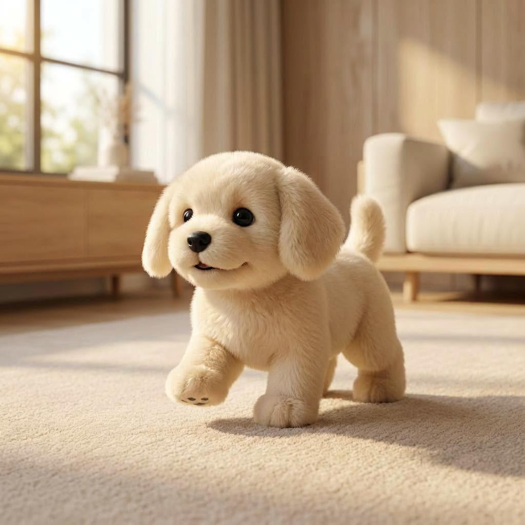 Interactive Walking Plush Puppy Toy | Barking Soft Robot Dog Toy For Children and Cuddly Play