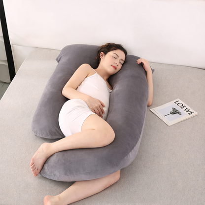U Shaped Pregnancy Body Pillow | Full Length Support Cushion For Side Sleeping In Bed At Night