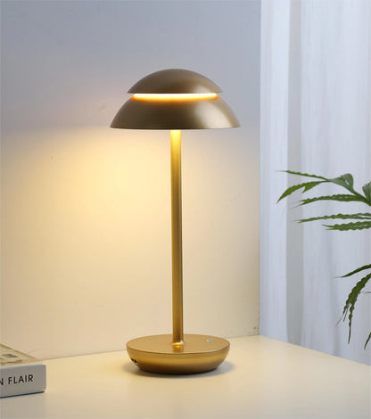Cordlume Rechargeable Table Lamp | Modern Wireless Cordless Light In Black, Gold or White Metal