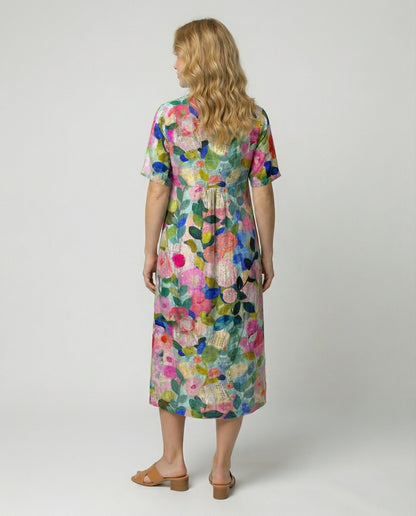 Belara Floral Print Midi Dress