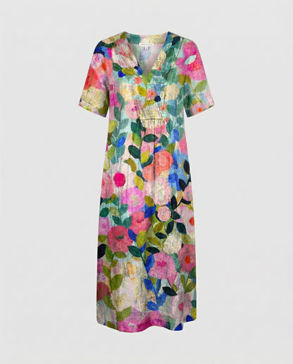 Belara Floral Print Midi Dress