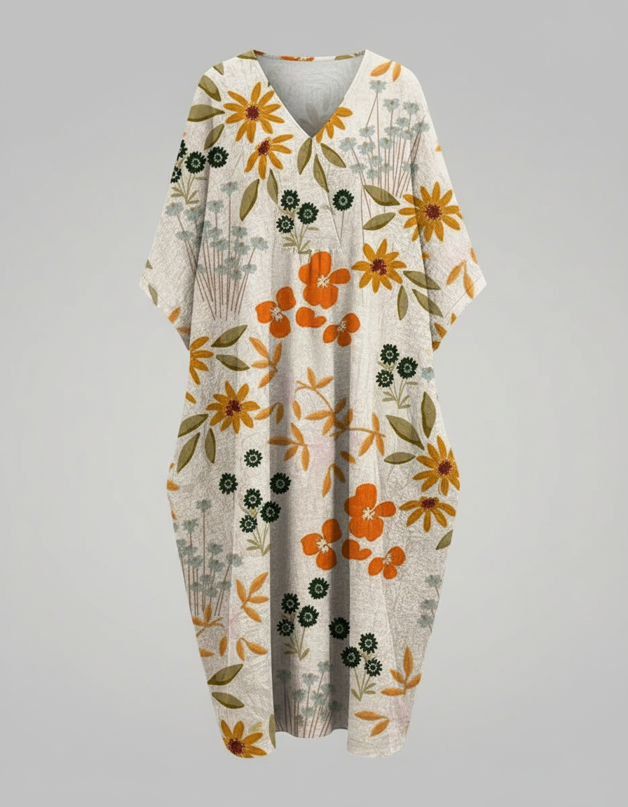 Belara Floral Print Midi Dress