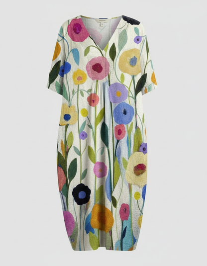 Belara Floral Print Midi Dress