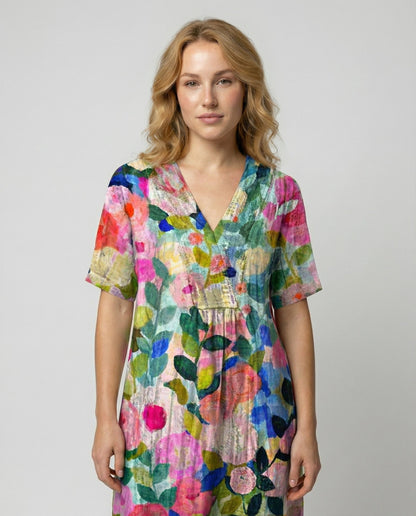 Belara Floral Print Midi Dress