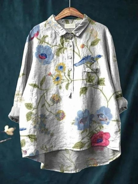 Flori Printed Linen Shirt