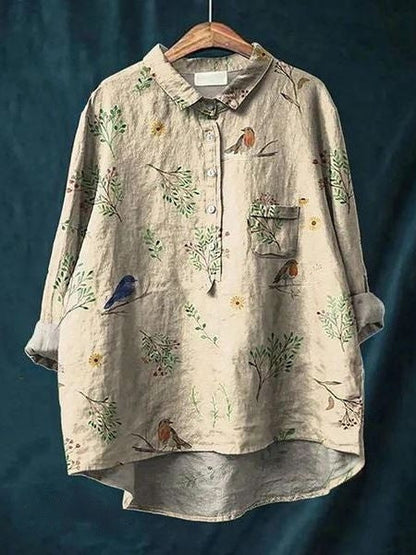 Flori Printed Linen Shirt