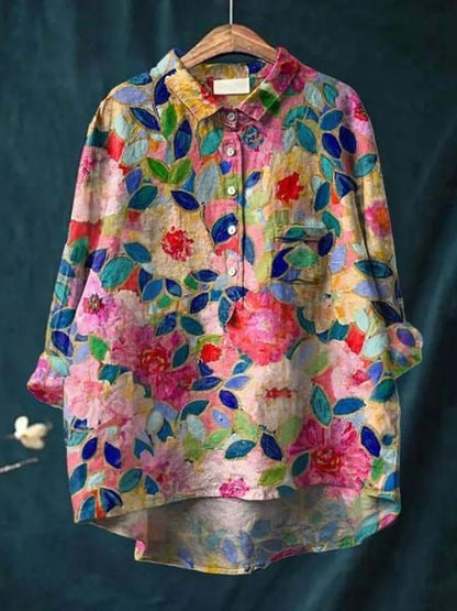 Flori Printed Linen Shirt
