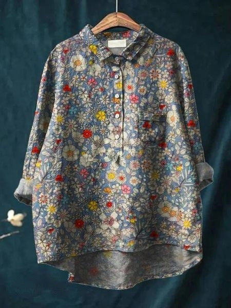 Flori Printed Linen Shirt