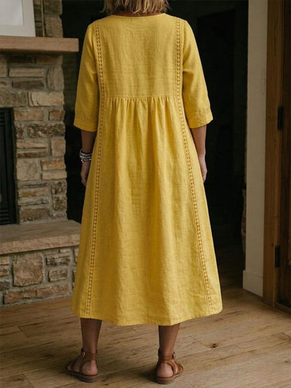 Renne Lace Trim Midi Dress