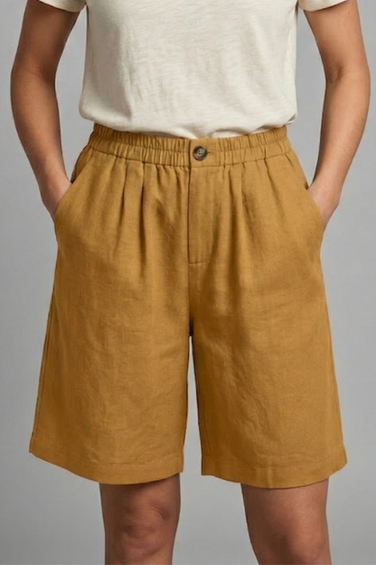 Tallo Wide Leg Linen Shorts