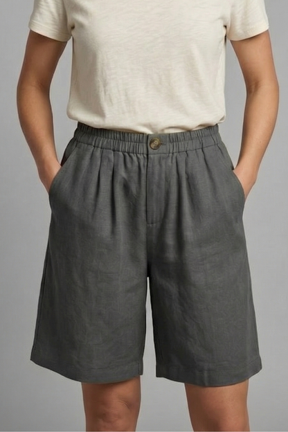 Tallo Wide Leg Linen Shorts