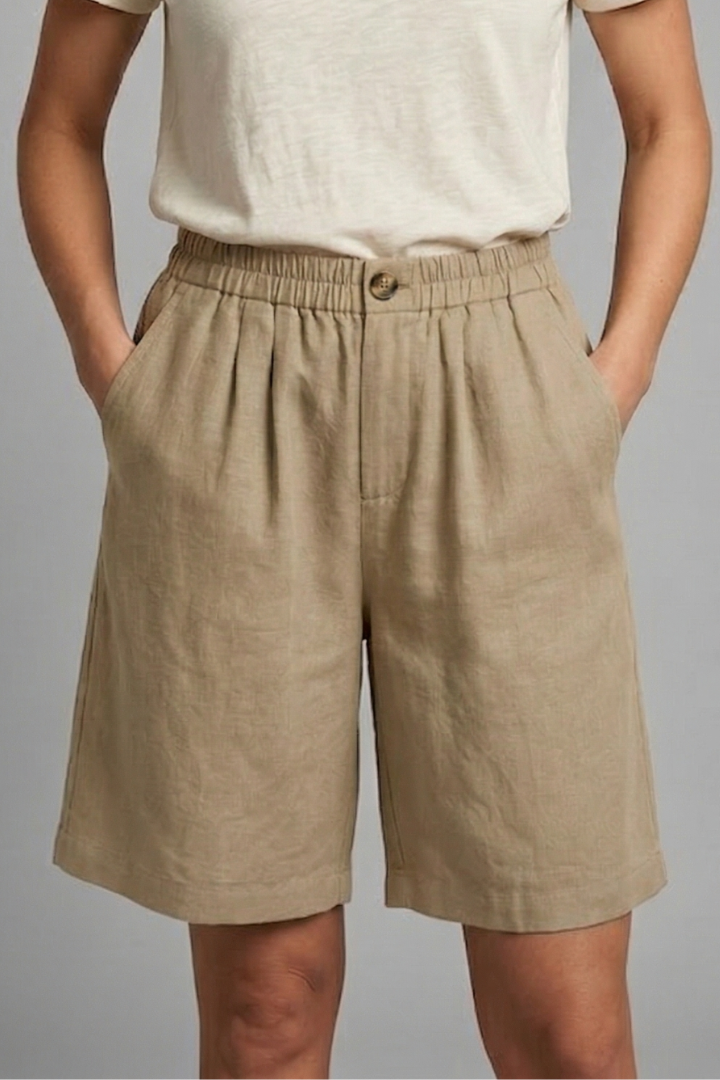 Tallo Wide Leg Linen Shorts