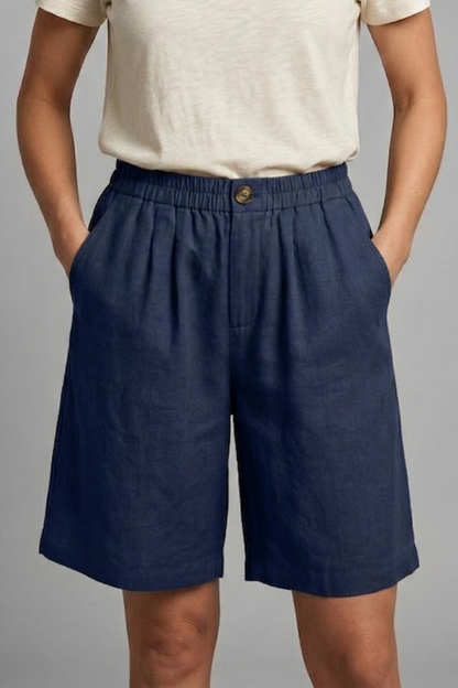 Tallo Wide Leg Linen Shorts