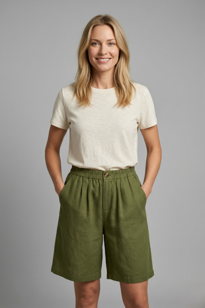 Tallo Wide Leg Linen Shorts