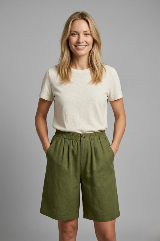 Tallo Wide Leg Linen Shorts