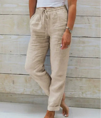 Davi Linen Straight Trousers