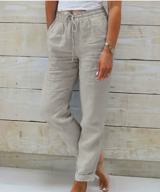 Davi Linen Straight Trousers
