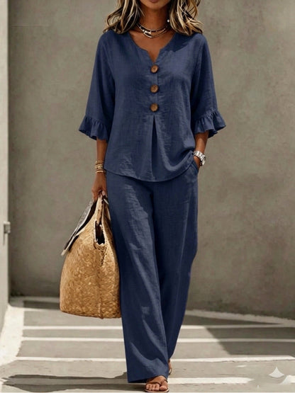 Mela Linen Two-Piece Set